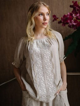 блузка лен 73%, вискоза 27% - Волтри фото 3