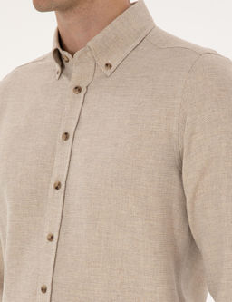 Bej Slim Fit Uzun Kollu G_mlek - Pierre cardin фото 7