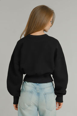 Арт. 15128 Свитшот женский укороченный 42-46 (3 шт) Цвет:черный - Калинка фото 32