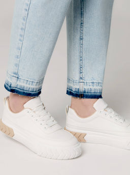 CONTE CON-583 Джинсы mom оксидной варки с необработанным краем light blue