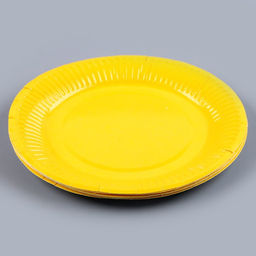 Набор бумажной посуды: 6 тарелок, 6 стаканов, цвет жёлтый - Страна карнавалия фото 2