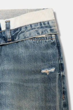RELAXED OVERSIZE HIGH-WAIST RHINESTONE JEANS - Zara фото 15