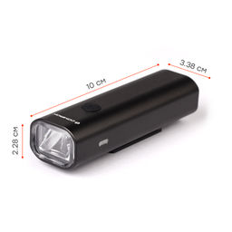 Фонарь передний COMIRON FLASH корпус: авиационный алюминий 6063, IP67; свет: CREE XPG, 400lm аккум 3.7V 2500 mAh, USB влагозащищённый /уп 50/ - ГалеонТрейд фото 2