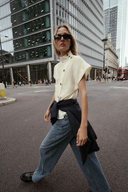 CONTRAST BUTTON SHIRT - Zara фото 6