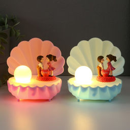 Фигурка светящаяся Парочка в ракушке, 11.5?10?11.5 см, МИКС