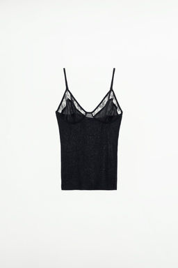 STRAPPY KNIT TOP WITH LACE - Zara фото 5