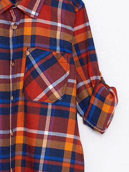 Ekose Uzun Kollu Gabardin Erkek ?ocuk G?mlek - Waikiki фото 3