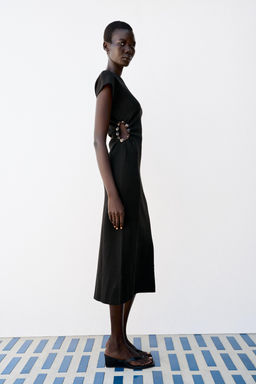VESTIDO PUNTO CUT OUT BOLAS / Negro - Zara фото 4