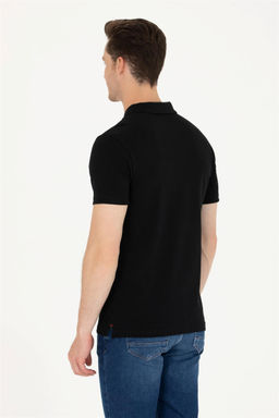 Мужская черная базовая футболка с воротником-поло - U.s. polo assn фото 5