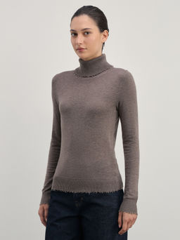 Водолазка с необработанным краем из шерсти / Zarina  фото 4