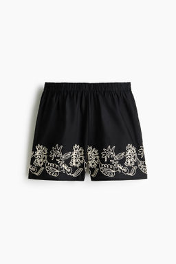 Shorts playeros de algod?n con detalles bordados