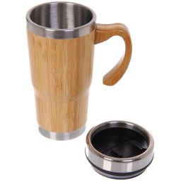 Термокружка 450мл "Bamboo" высокая с ручкой