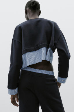 CONTRAST CROPPED SWEATSHIRT - Zara фото 3
