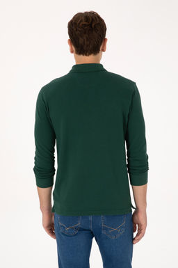 Erkek Slim Fit Polo Yaka Koyu Ye_il Basic Sweatshirt - U.s. polo assn фото 5