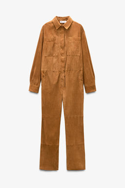 LIMITED EDITION SUEDE LEATHER JUMPSUIT - Zara фото 6