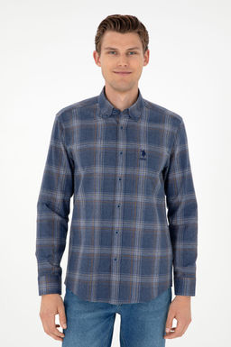 Мужская рубашка с длинным рукавом цвета индиго Неожиданная скидка в корзине - U.s. polo assn фото 3