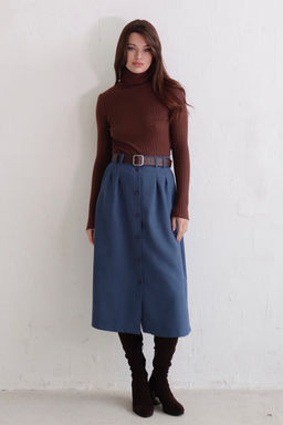 Юбка на пуговицах длины миди - Martichelli фото 5