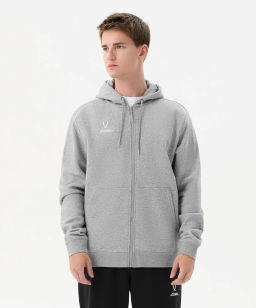 Флисовое худи на молнии JOGEL ESSENTIAL Cotton Fleece FZ Hoodie, серый меланж  фото 6