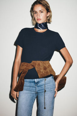 PLAIN KNIT SHORT SLEEVE TOP - Zara фото 24