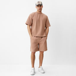 Футболка мужская из органического хлопка MINAKU REGULAR FIT: бежевая, р-р 54