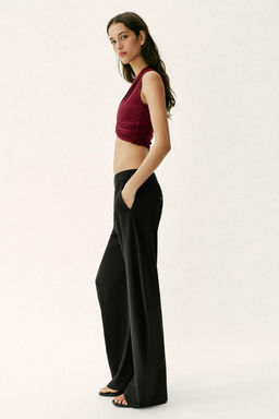 TOP DRAPEADO POLIAMIDA FORNITURA / Burgundy - Zara фото 3