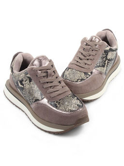 04-PCML20-2 GREY Кроссовки демисезонные женские (натуральная замша, натуральная кожа, текстиль)