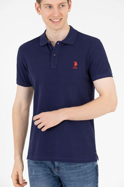 U. S. Polo Assn Мужская темно-синяя базовая футболка с воротником-поло - U.s. polo assn фото 4