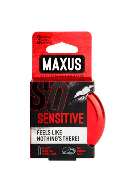Презервативы Maxus Sensitive, ультратонкие, латекс, железный кейс, 3 шт.