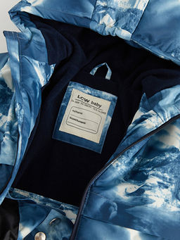 Kap??onlu Uzun Kollu Desenli Erkek Bebek Kayak Mont - Waikiki фото 2