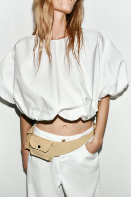 POPLIN BALLOON SLEEVE TOP - Zara фото 3