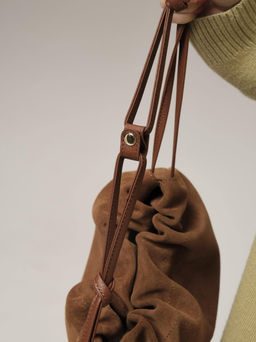 Замшевая сумка Margo DBR 31201 коричневый лист  фото 9