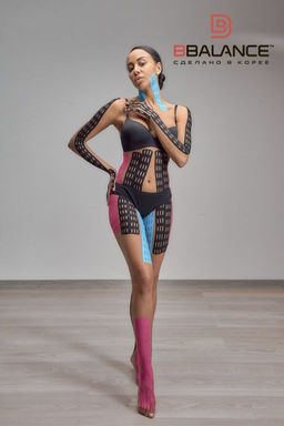 Перфорированный тейп для тела BB LYMPH TAPE 5 см х 5 м хлопок бежевый