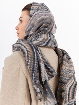 Большой, мягкий, тонкий и очень нежный двусторонний палантин с рисунком - Tantino фото 8