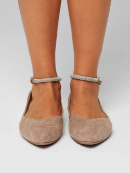 Балетки жен., бежевые, рем, э/з