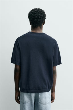 CAMISETA PUNTO LIGERO ALGOD?N / Marino - Zara фото 3