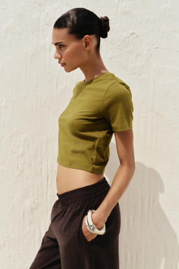 CROPPED STRETCH T-SHIRT - Zara фото 98
