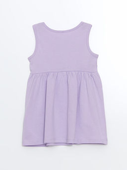 Bisiklet Yaka ?i?ekli K?z ?ocuk Elbise