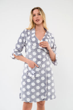 Халат женский из ультрасофта Светлана горох - Амадэль фото 4