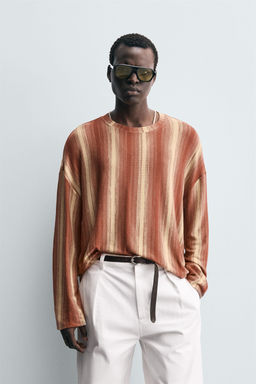 STRIPED FLOWING T-SHIRT - Zara фото 4