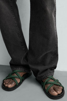 SANDALIA TIRAS CONTRASTE / Verde - Zara фото 3