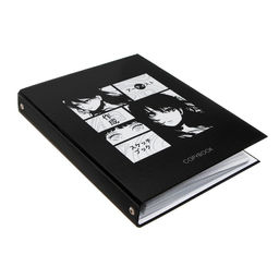 Тетрадь на кольцах, в клетку, 80 листов Аниме (ч/б), обложка 7БЦ, без вырубки под кольца, блок офсет - Calligrata фото 9