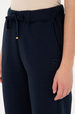 Штаны спортивные U.S. Polo Assn женские темно-синие хлопок с полиэстером  фото 5