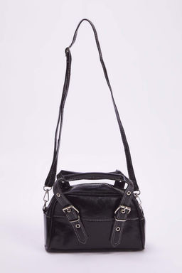 Siyah Kontrast Dikisli Kad?n Bowling Kucuk Mini City El Ve Omuz Canta TAKAW26OC00015