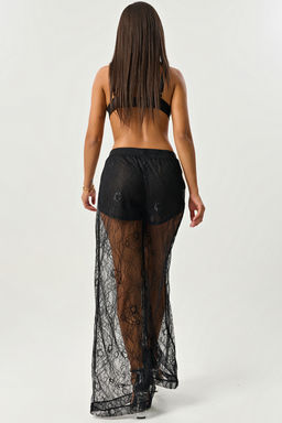 Брюки нарядные кружевные черные