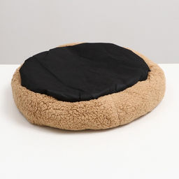 Лежанка для собак и кошек Уют, мягкий мех, 50 х 42 х 11 см, коричневая - Пижон фото 3