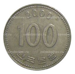 Монета 100 вон 2000 года Южная Корея