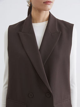 Kruvaze Yaka Kad?n Klasik Yelek