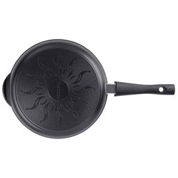 Сковорода с тефлоновым покрытием д24см Классик, h5,5см, s0,4см, съемная ручка из термостойкого пластика, стеклянная крышка с пароотводом, подарочная упаковка (Россия) - Домашняя мода фото 4