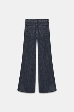 ZW COLLECTION HIGH-WAIST FLARED STRIPED JEANS - Zara фото 6