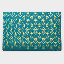 Набор салфеток сервировочных Доляна Перья, 4 шт, 3045 см, цвет бирюзовый  фото 2